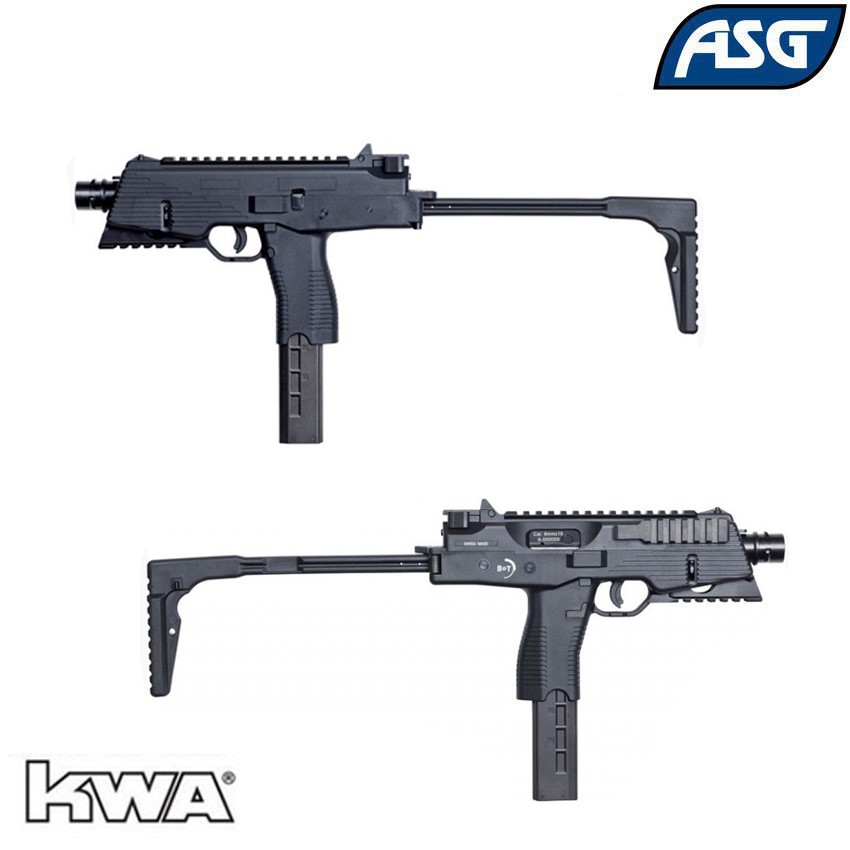 Gas Submachine Gun Mp9 A1 Gbb Black Kwa Asg Asg